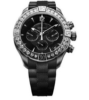 Zenith Defy Classic chronograph Lady (SS-Diamonds/Black Guilloche/Rubber) 16.0506.4000/21.R642