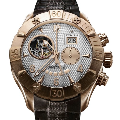 Zenith Defy Classic Open Gde Date (RG/Silver Guilloche/Leather) 18.0526.4037/01.C649