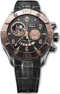 Zenith Defy Classic Open (RG-SS / Black / Leather) 86.0526.4021/21.C648