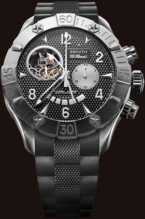 Zenith Defy Classic Open (SS / Black / Rubber) 03.0526.4021/21.R642