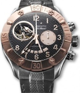 Zenith Defy Classic T Open (RG-SS / Black / Leather) 86.0516.4021/21.C648
