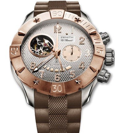 Zenith Defy Classic T Open (RG-SS / Silver / Rubber) 86.0516.4021/01.R650