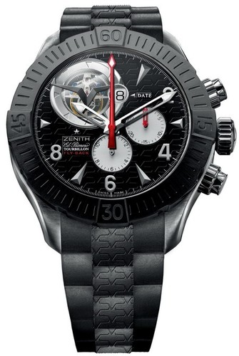 Zenith Defy Classic Tourbillon Air Fly Back (SS/Grey Guilloche/Rubber) 03.0531.4035/21.R672