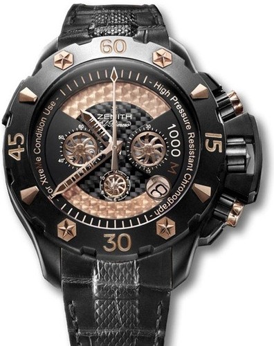 Zenith Defy Xtreme Chronograph (RG-Black Ti / Black / Leather) 96.0528.4000/21.C648