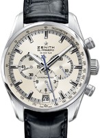Zenith El Primero 36000 VpH Chronograph ( SS / Silver /Leather) 03.2040.400/01.C496