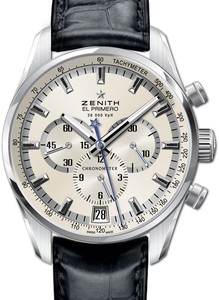 Zenith El Primero 36000 VpH Chronograph ( SS / Silver /Leather) 03.2040.400/01.C496