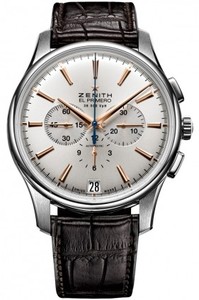 Zenith El Primero Captain Chronograph (SS / Silver / Leather) 03.2110.400/01.C498