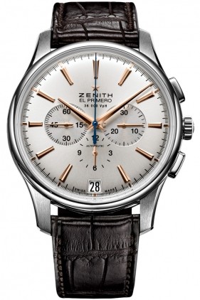 Zenith El Primero Captain Chronograph (SS / Silver / Leather) 03.2110.400/01.C498