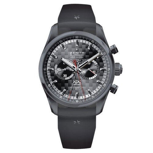 Zenith El Primero Rattrapante Chronograph (Black PVD/ Black/ Rubber) 75.2050.4026/21.R530