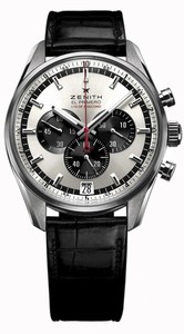 Zenith El Primero Striking 10th (SS / Silver-Anthracite / Leather Strap) 03.2043.4052/01.C496