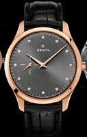 Zenith Elite Ultra Thin (RG / Grey - Diamonds / Leather) 18.2010.681/92.C493