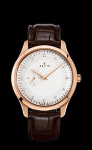 Zenith Elite Ultra Thin (RG / Silver-Diamonds / Leather Strap) 18.2010.681/03.C498