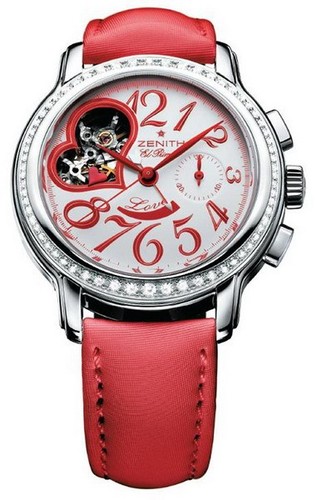 Zenith Star Open Love (SS-Diamonds / Red / Strap) 16.1230.4021/01.C538
