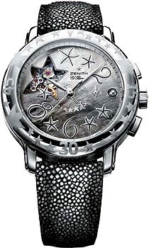 Zenith Star Sea Open (SS / Black / Leather) 03.1233.4021/83.C598
