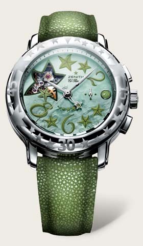 Zenith Star Sea Open (SS / Green MOP / Leather) 03.1233.4021/86.C638